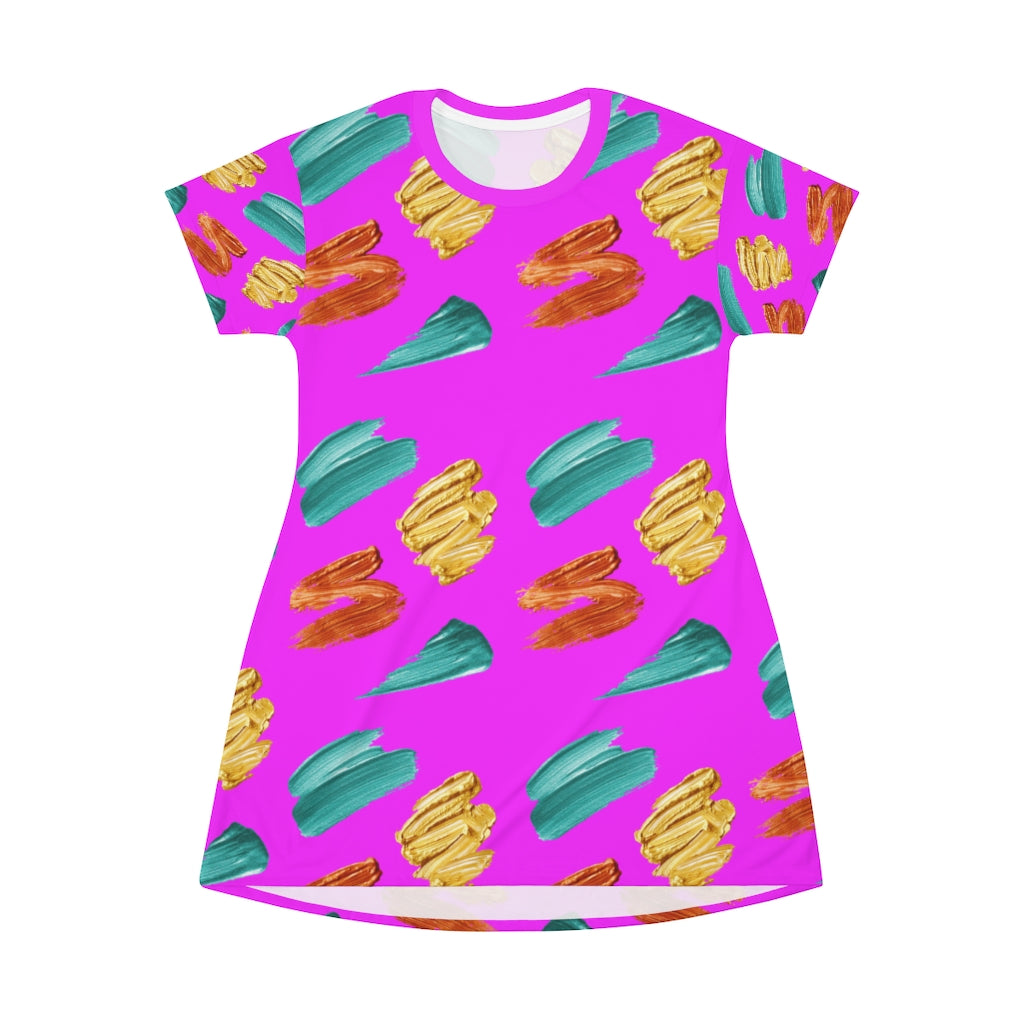 colourful t shirt dress Floral Tshirt dress: Daffodils. Bright Colors. Yellow, Red, Purple, Blue, Black