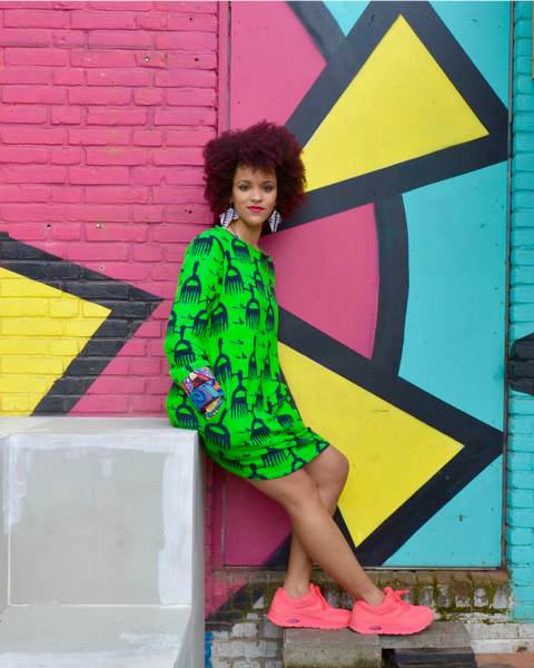 Afro Pick Sweater Dress Oversized