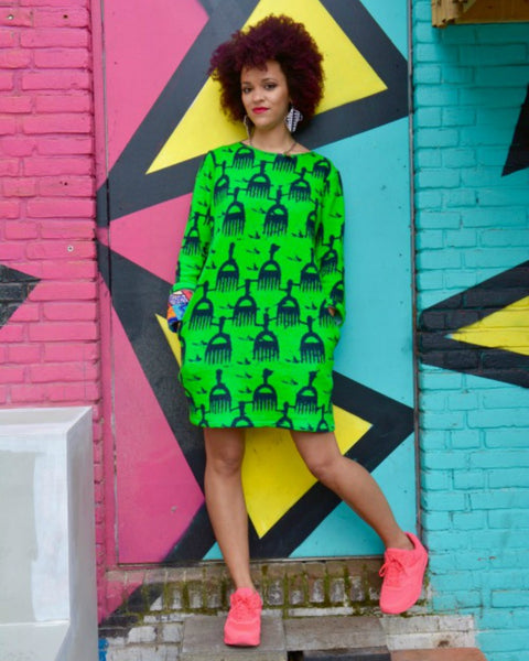 Afro Pick Oversized Sweater Dress 