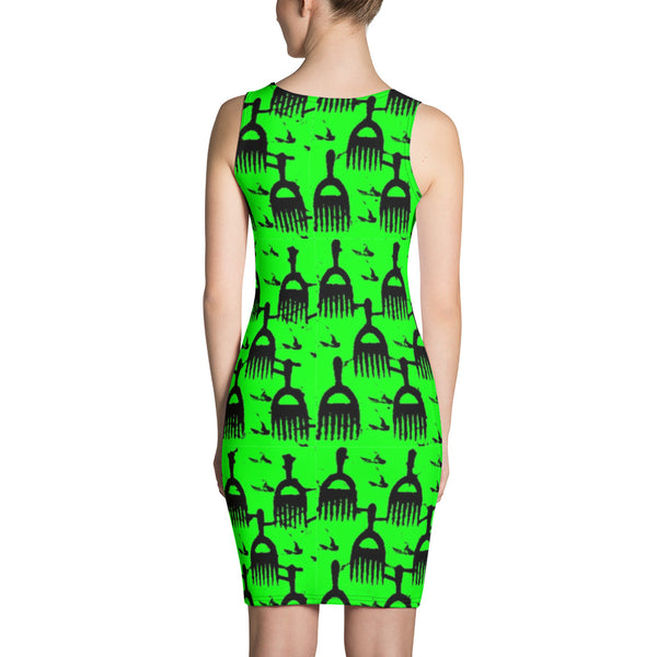 Afro Comb Print Tank Top Dress