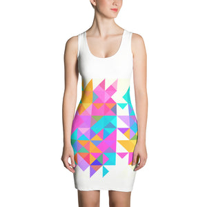 Rainbow Mosaic Fitted Dress