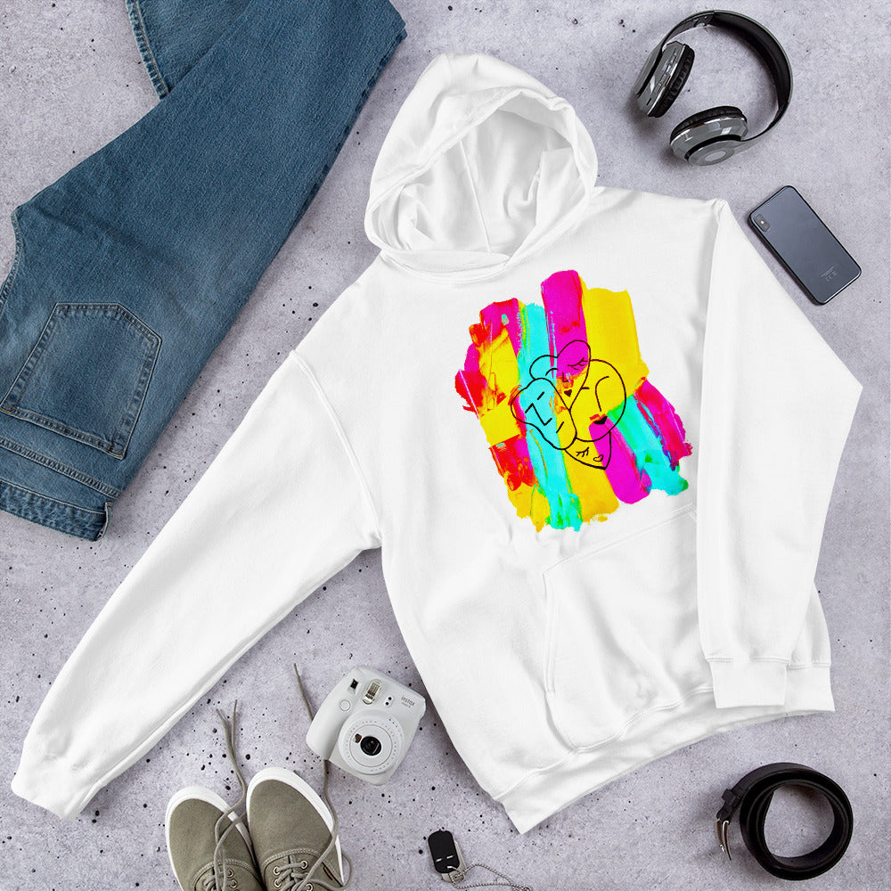 Gente Amarelo, Rosa e Azul Hooded Sweatshirt | Gente de Toda Cor