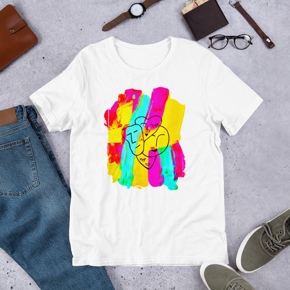 Gente Amarelo, Rosa e Azul Unisex T-Shirt | Gente de Toda Cor